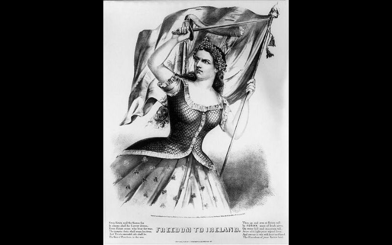 Freedom to Ireland. New York : Published by Currier & Ives, c1866.LC-DIG-pga-04831 (digital file from original item) LC-USZ62-67888 (b&w film copy neg.) Library of Congress Prints and Photographs Division Washington, D.C. 20540 USA Freedom to Ireland. New York : Published by Currier & Ives, c1866.LC-DIG-pga-04831 (digital file from original item) LC-USZ62-67888 (b&w film copy neg.) Library of Congress Prints and Photographs Division Washington, D.C. 20540 USA.