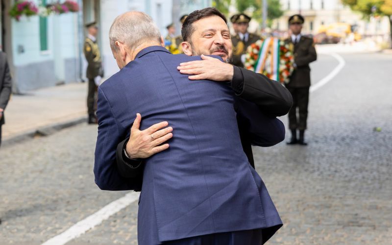 July 23, 2026: Taoiseach Micheál Martin with Ukrainian President Volodymyr Zelenskyy in Kyiv. (RollingNews.ie) July 23, 2026: Taoiseach Micheál Martin with Ukrainian President Volodymyr Zelenskyy in Kyiv. (RollingNews.ie)