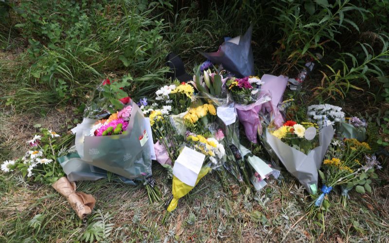 July 30, 2026: Flowers at the scene of Glen Hansard's fatal motorcycle crash in the Strawberry Beds area of Lucan, Dublin. (RollingNews.ie) July 30, 2026: Flowers at the scene of Glen Hansard's fatal motorcycle crash in the Strawberry Beds area of Lucan, Dublin. (RollingNews.ie)