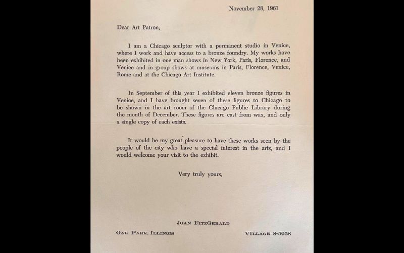 Joan Fitzgerald Correspondence Collection, American Irish Historical Society.