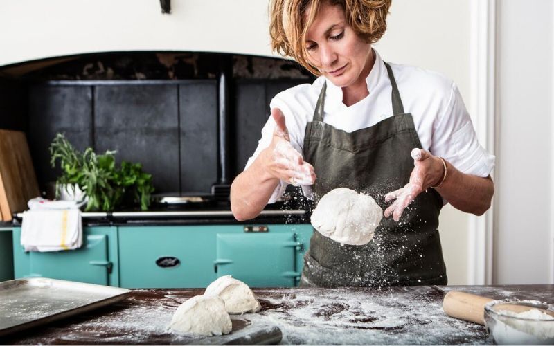 Bread-making at the Howth Castle Cookery School in north Dublin.