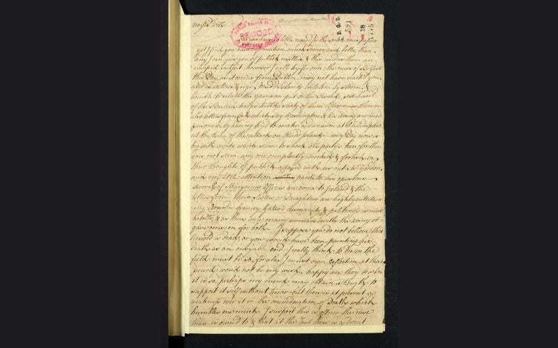 Letter written by Martha McTier to her brother William Drennan, one of the founders of the United Irishmen, December 1777. Credit Public Record Office of Northern Ireland