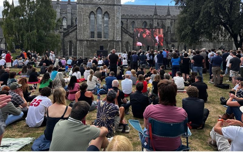 Thousands gathered outside St. Patrick's Cathedral to remember Glen Hansard. Thousands gathered outside St. Patrick's Cathedral to remember Glen Hansard.