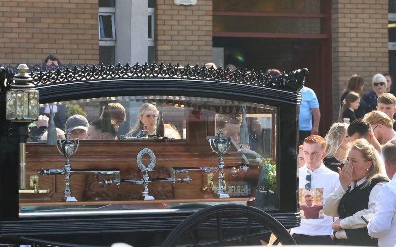 The funeral of Jeremy O'Brien. The funeral of Jeremy O'Brien.