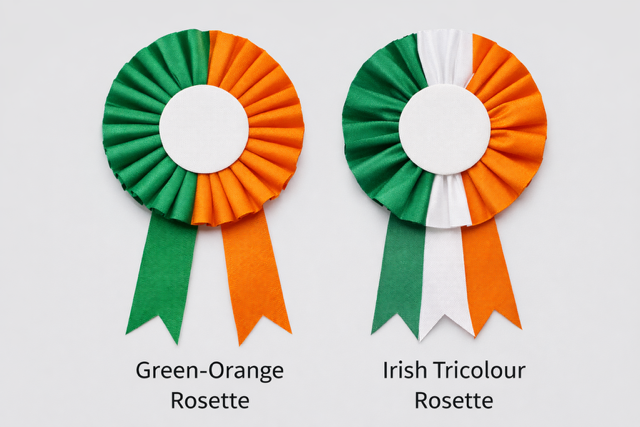 The first Irish tricolour was in rosette form