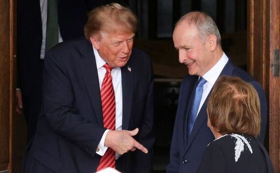 US President Donald Trump talking with Taoiseach and Fianna Fail leader Micheal Martin while leaving Farmleigh House at the beginning of his two day visit to Ireland. (Photo: Sasko Lazarov/RollingNews.ie)