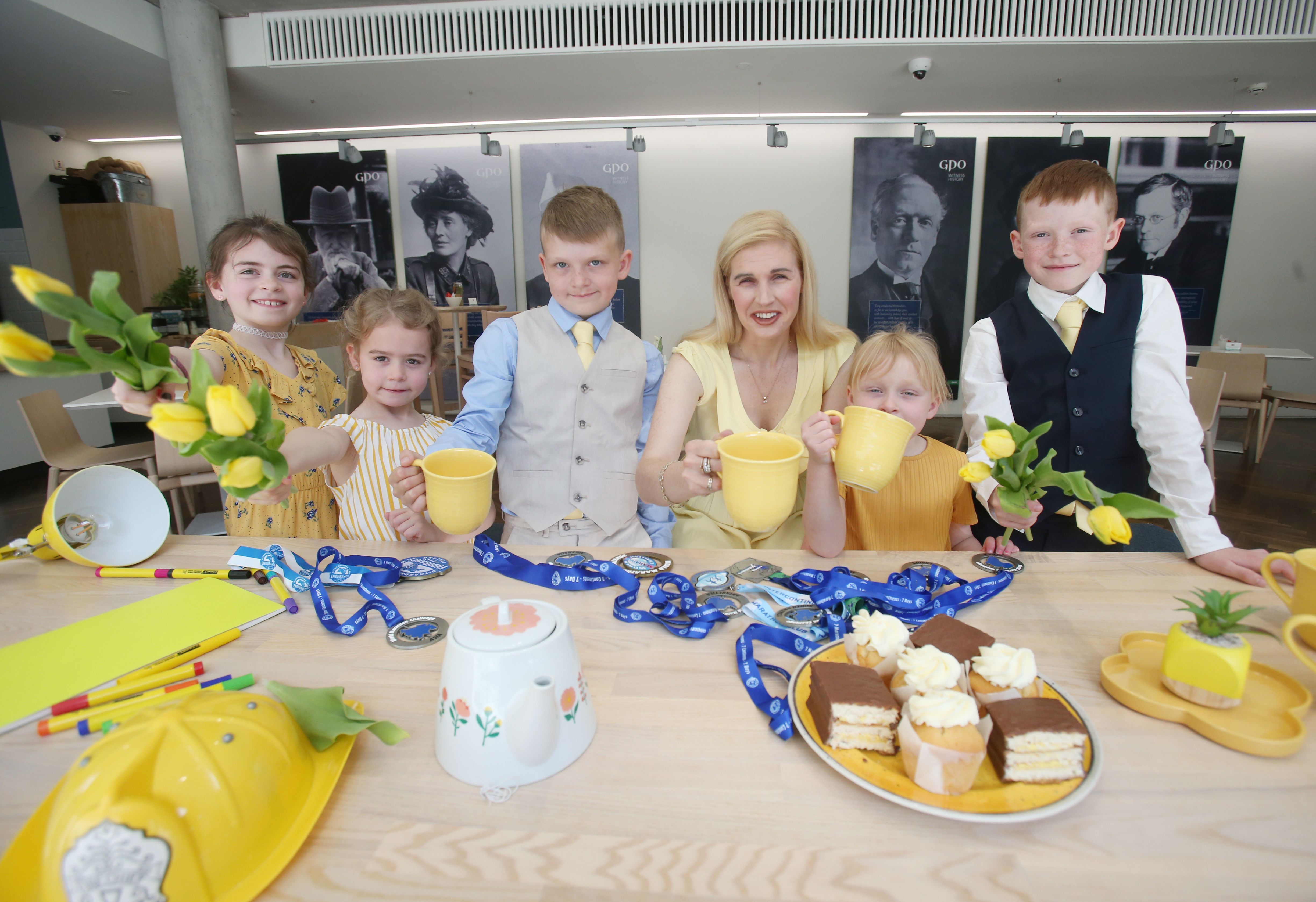 Bright for Sight Ambassador Dr Sinead Kane (3rd from right) with Lily, Pippa, Lochlainn, Saorlaith, and Senan.