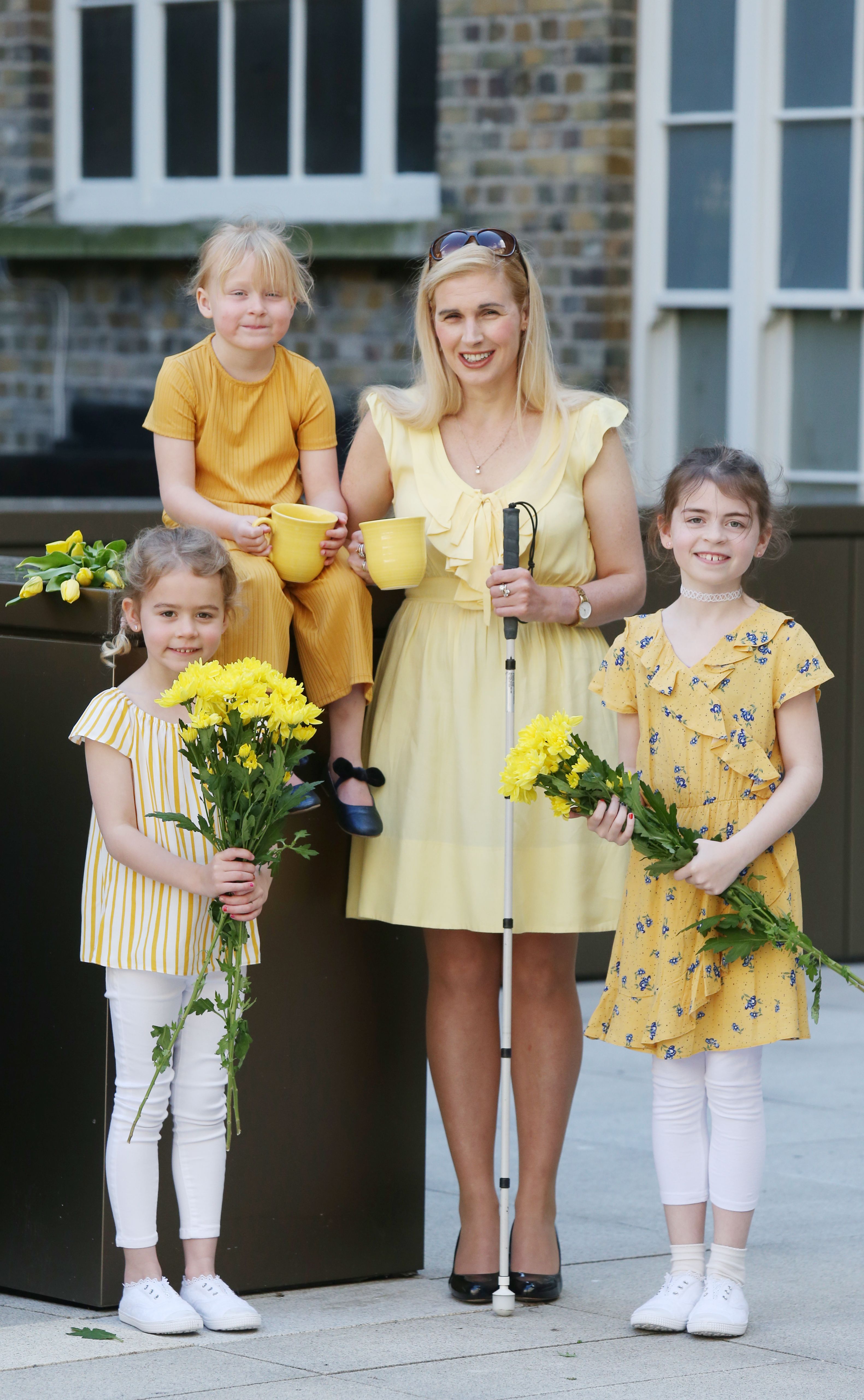 Bright for Sight Ambassador Dr Sinead Kane (3rd from left) with Pippa, Saorlaith and Lily