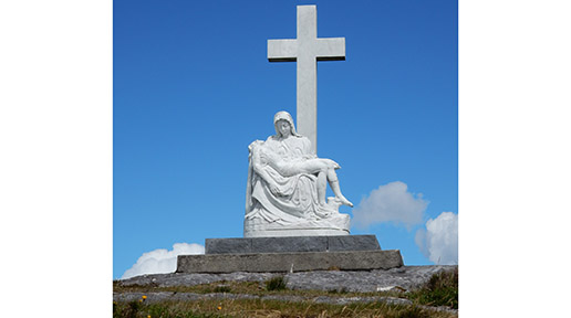 Crucifixion Statue near Seefin Mountain overlooking Bantry Bay.