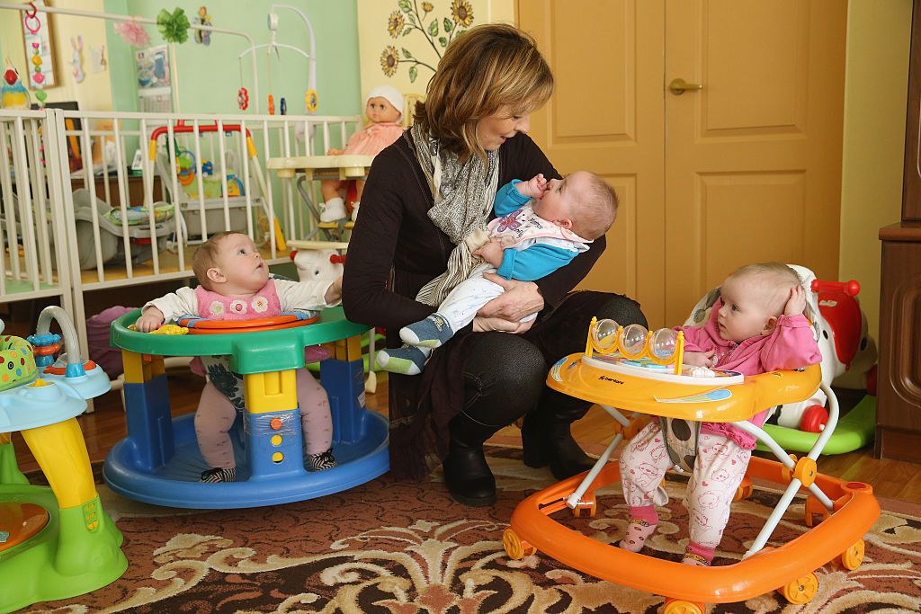 Adi Roche, head of the Irish charity Chernobyl Children International, at Children's House Number 1 in Belarus. Photo: Sean Gallup/Getty Images