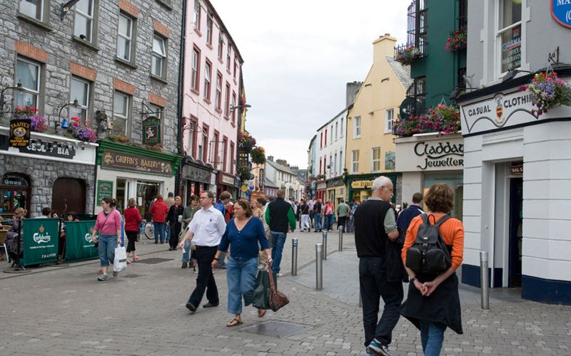 Shop street in Galway City. Source: Fáilte Ireland.