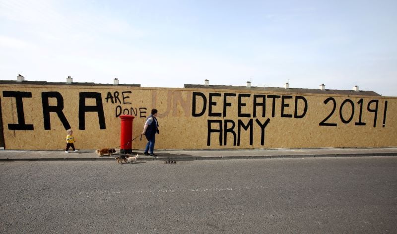 IRA graffiti painted over in the wake of McKee's death (Getty Images)