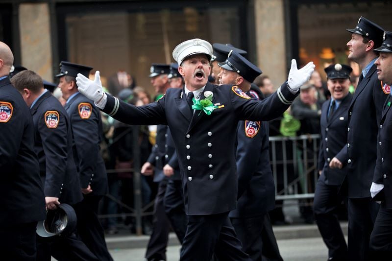 FDNY members marching in the NYC St. Patrick's Day parade (Getty Images)