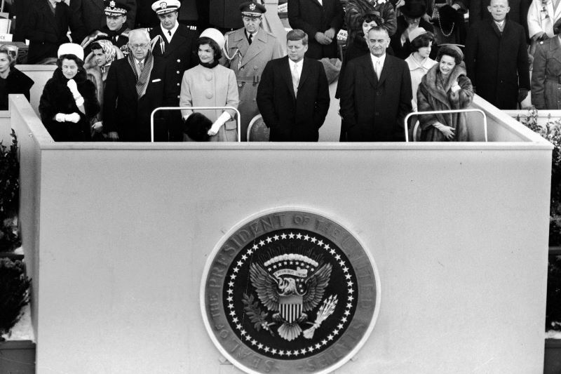 John F. Kennedy at his 1961 inauguration (Getty Images)