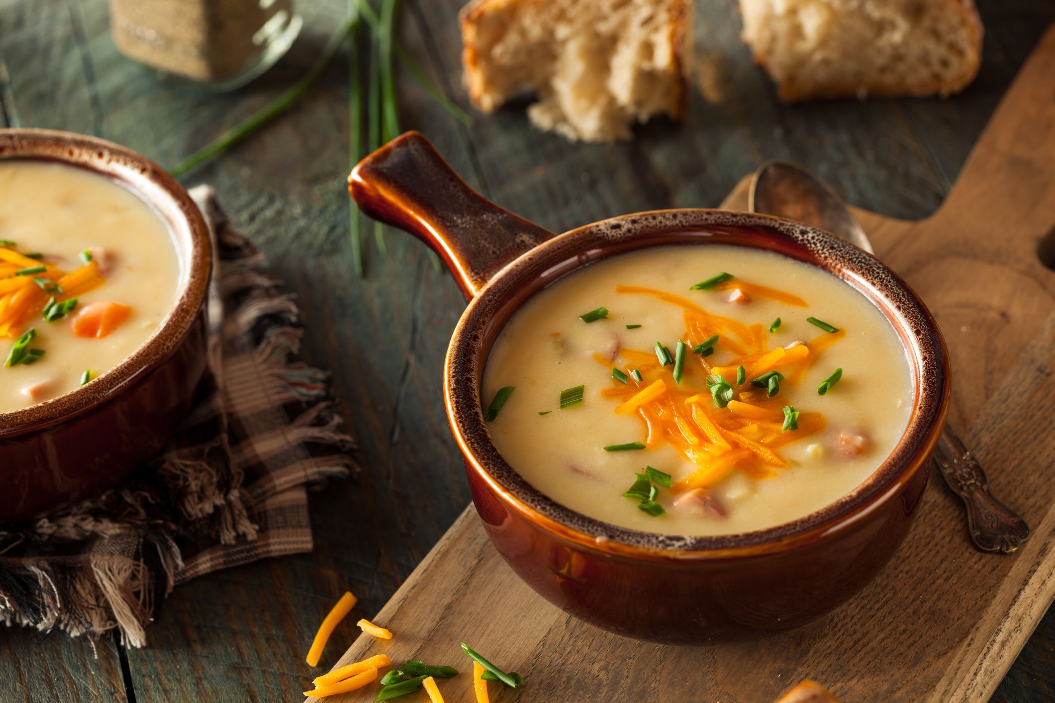 Potato and cheese soup. Photo: Getty Images