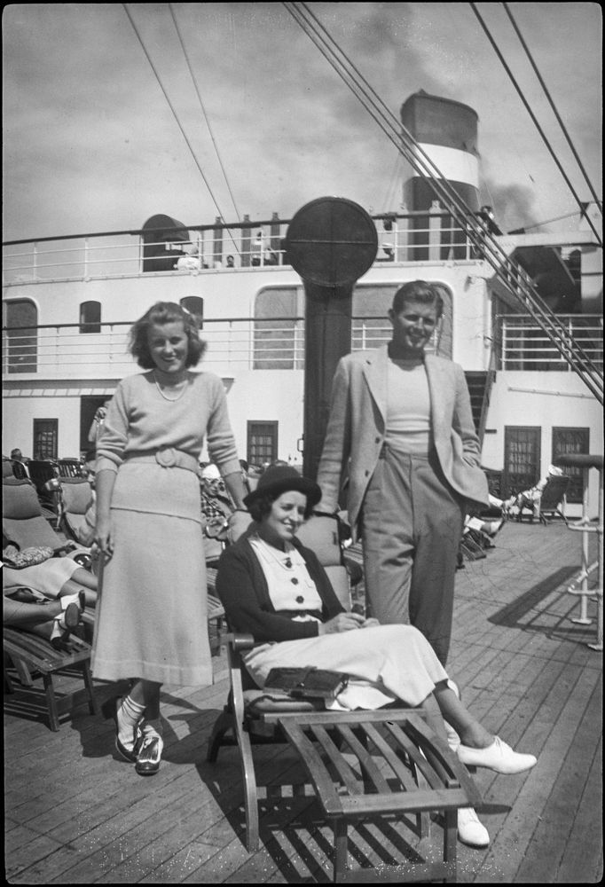 Kick and Joe, Jr. with their mother Rose, on board the SS Washington en route to Ireland. Photographer unknown. Copyright John F. Kennedy Library Foundation. Kennedy Family Collection. John F. Kennedy Presidential Library and Museum, Boston