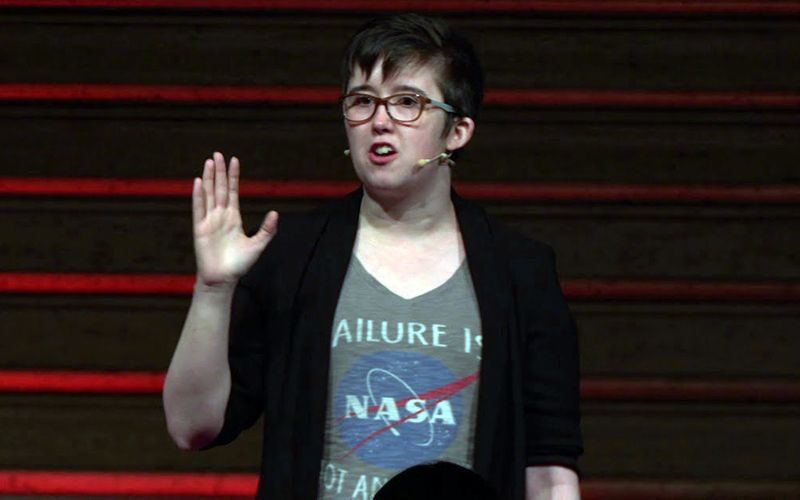 Lyra McKee giving a Ted Talk. Lyra McKee giving a Ted Talk.