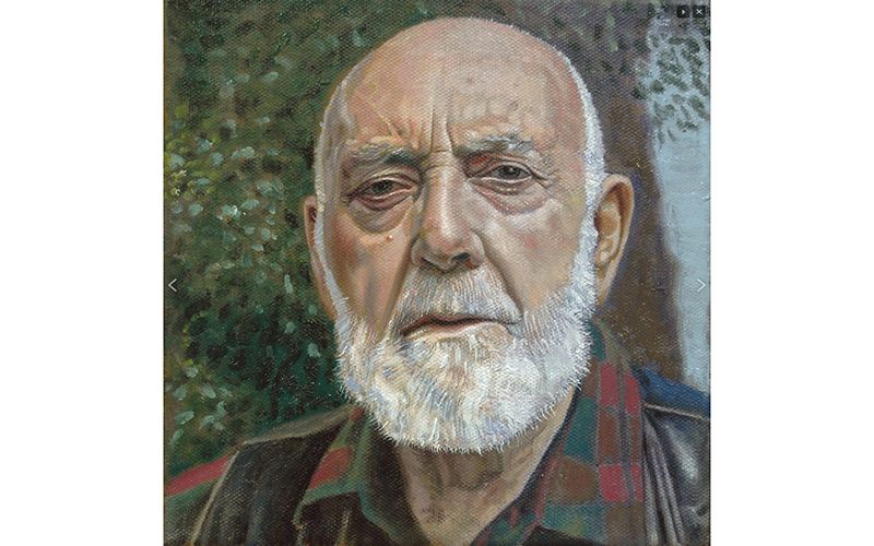 A portrait of Thomas Kinsella by Aidan Hickey.