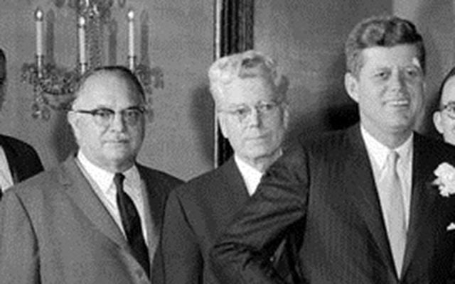 Michael Feighan (center) with President John F. Kennedy.