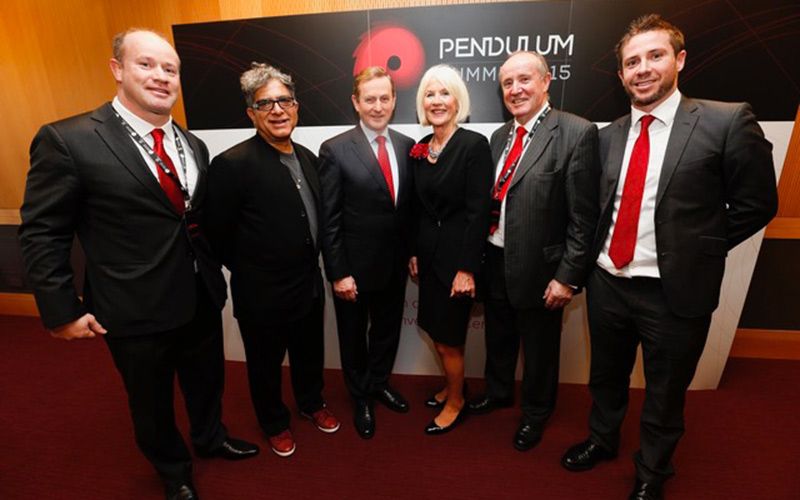 Frankie, his parents, and his brother, with Deepak Chopra and former Prime Minister of Ireland Enda Kenny