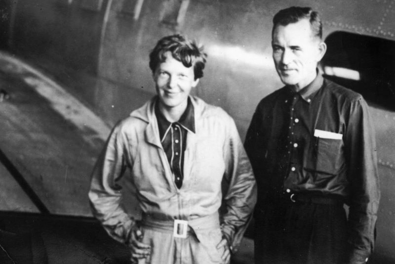 Amelia Earhart and Fred Noonan on June 11, 1937, less than a month before they disappeared. (Getty Images)