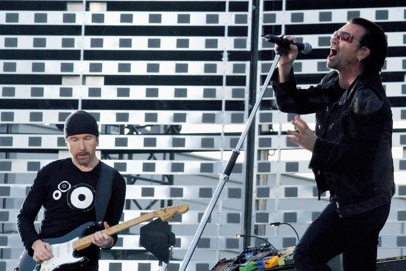 Bono and The Edge in Croke Park in their hometown of Dublin (Getty Images)