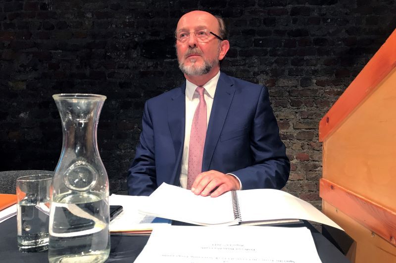 Brian MacCraith discusses his findings with the press on August 6 in Dublin (RollingNews.ie)