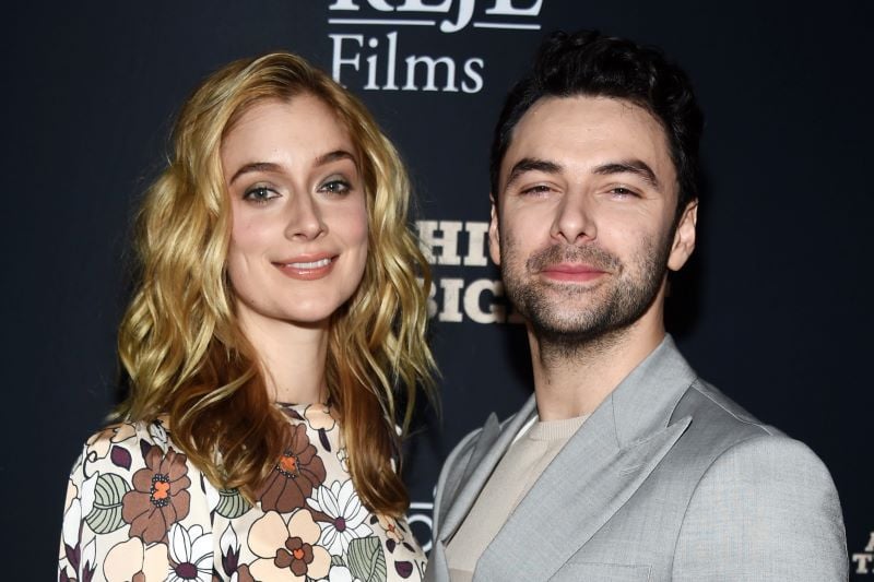Caitlin FitzGerald and Aidan Turner, pictured here in February 2019 (Getty Images)