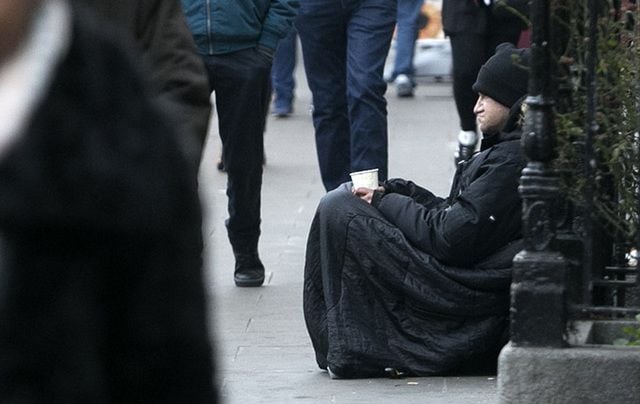 Homeless man on the streets of Dublin. Credit: RollingNews.ie