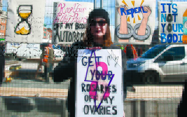 A pro-choice protester at a Strike for Repeal event. Credit: RollingNews