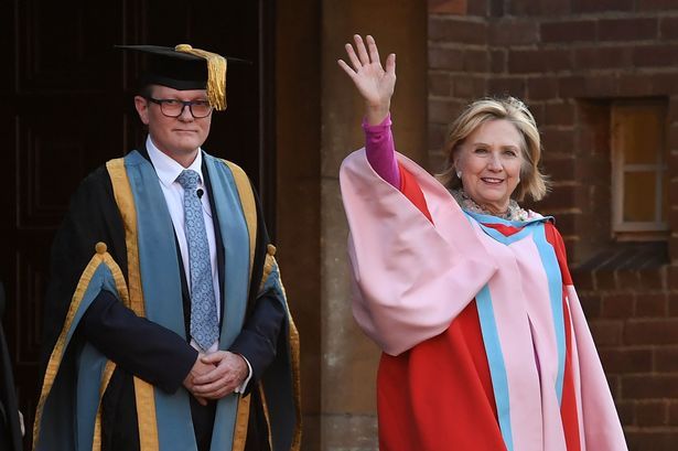 Hillary Clinton prior to accepting her honorary degree