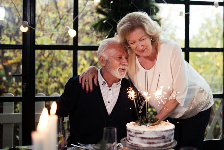 Couple celebrating a birthday. Image: Getty.