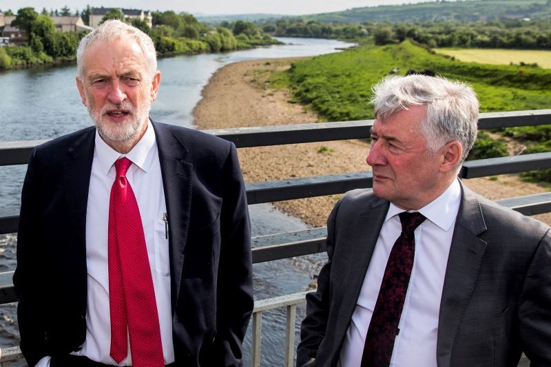Jeremy Corbyn and Tony Lloyd visiting Ireland in May 2018 (Getty Images)