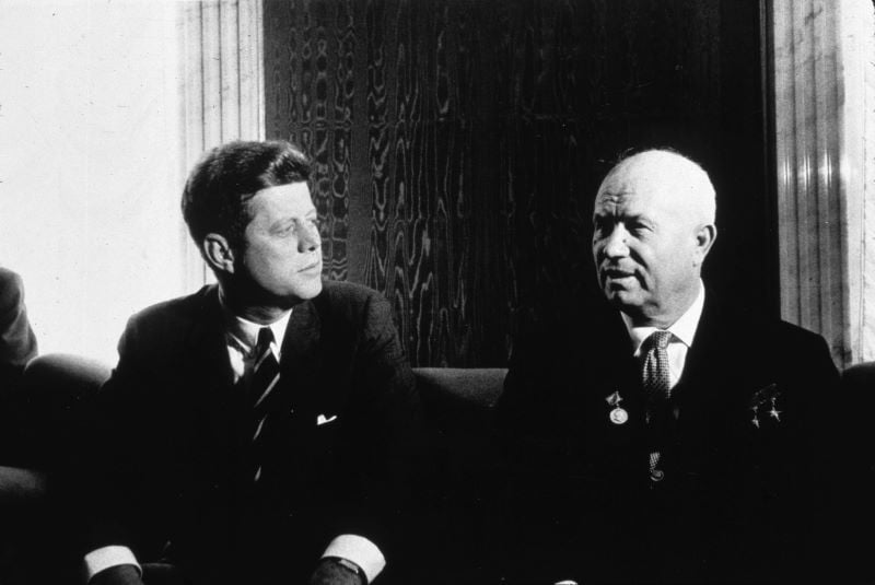 President Kennedy and Soviet Premier Khrushchev, circa 1961 (Getty Images)