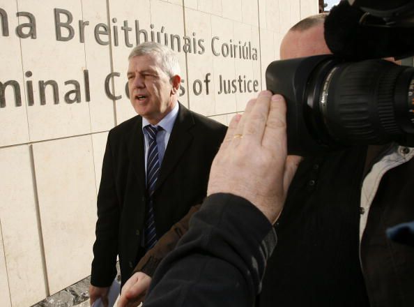 Liam Adams, Gerry Adams' brother, arrives at the High Court in Dublin, Ireland, on March 10, 2010, for an extradition hearing. (Photo credit: PETER MULHY/AFP/Getty Images)