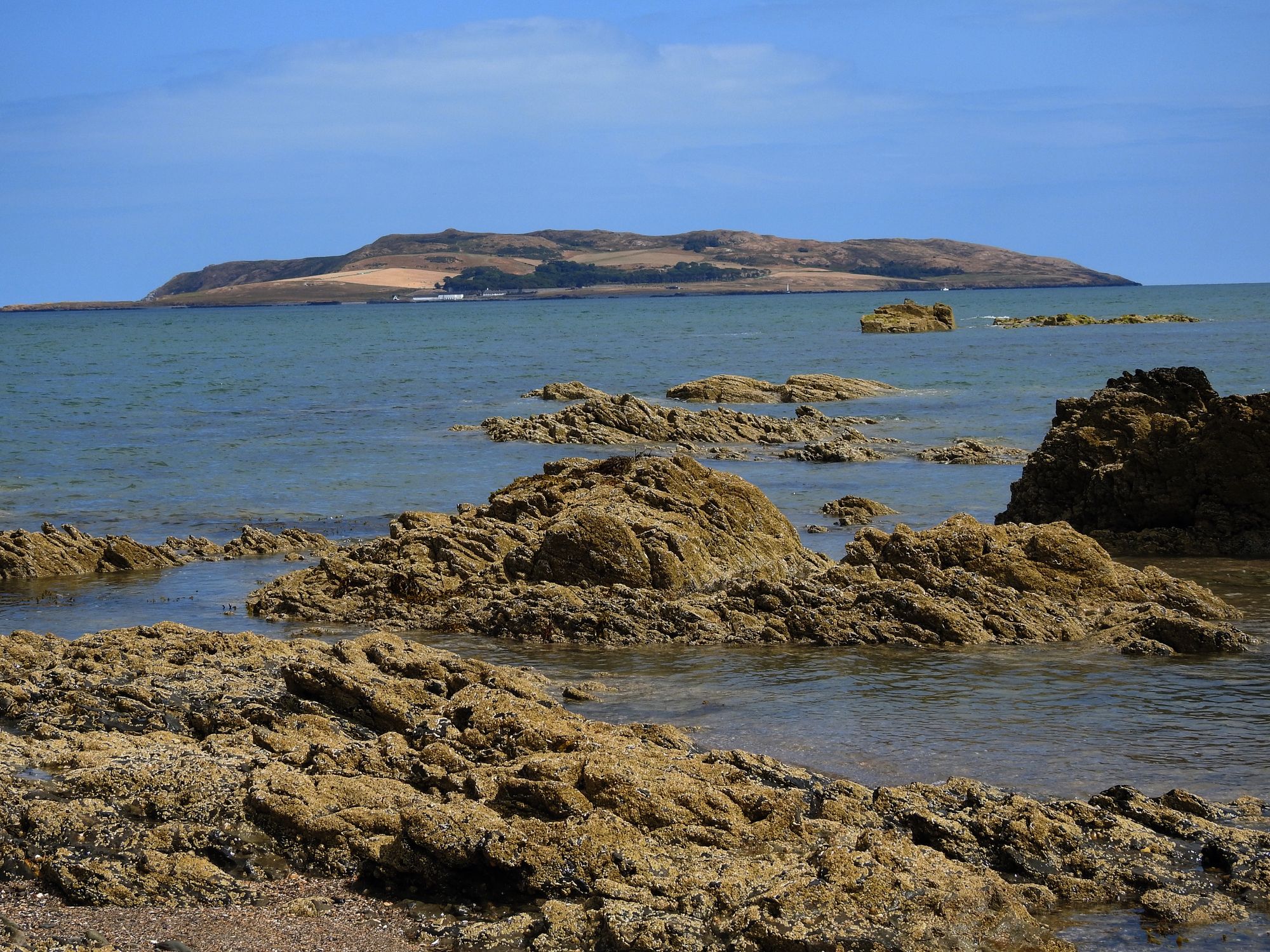View of Lambay Island from Donabate Beach, Dublin, Ireland. Image: Getty.