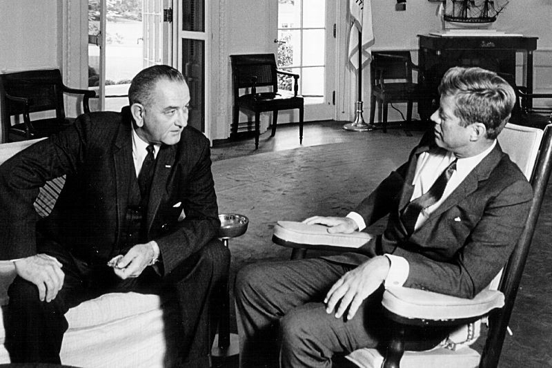 Lyndon B. Johnson and John F. Kennedy in 1963 (Getty Images)