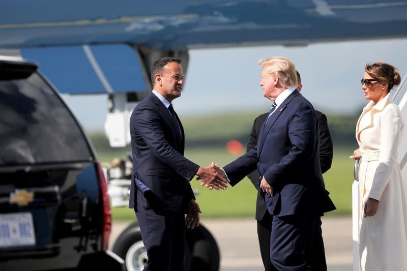 President Trump meeting Taoiseach Varadkar at Shannon Airport (RollingNews.ie)