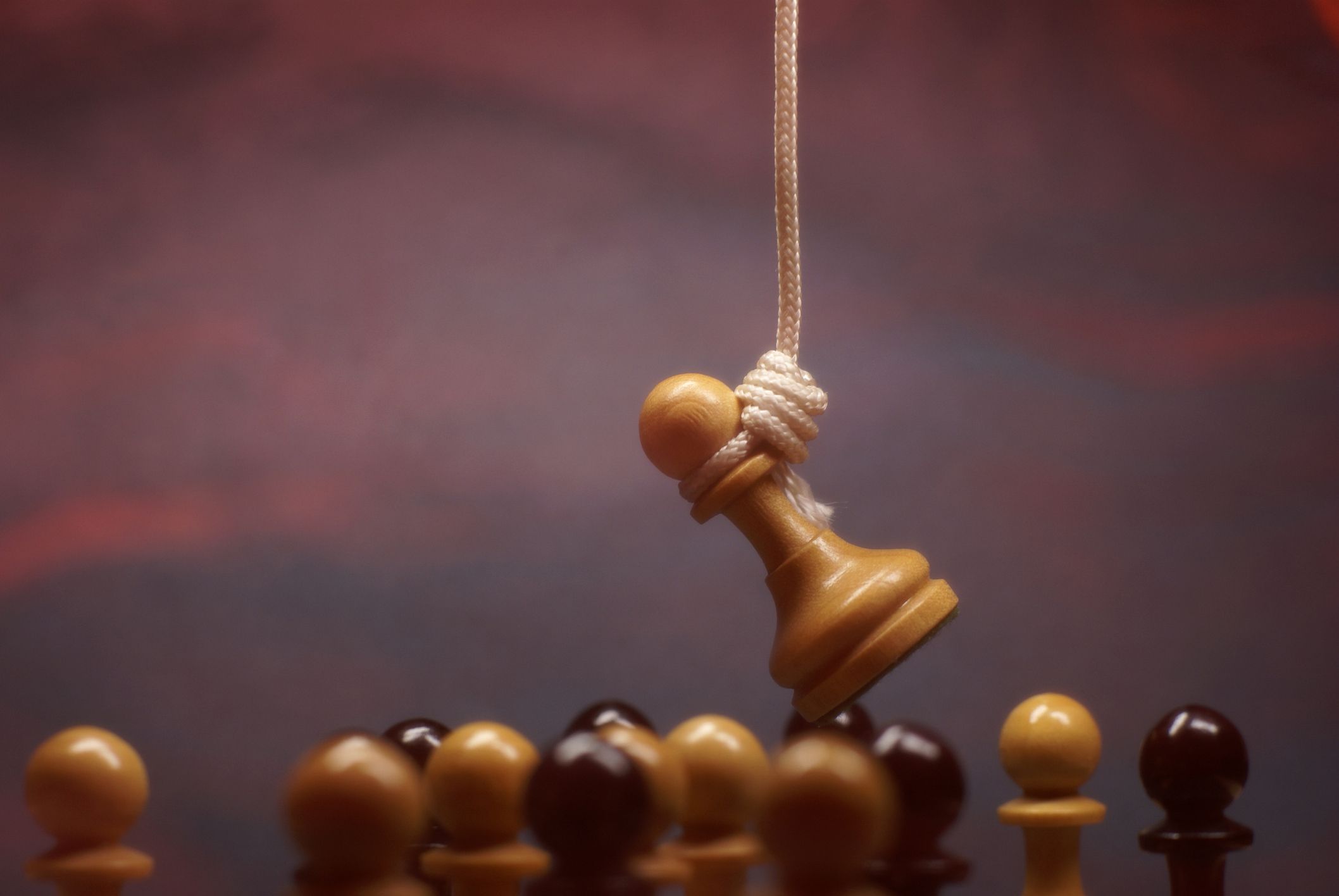 Chess pieces practise lynching. Image: Getty. 