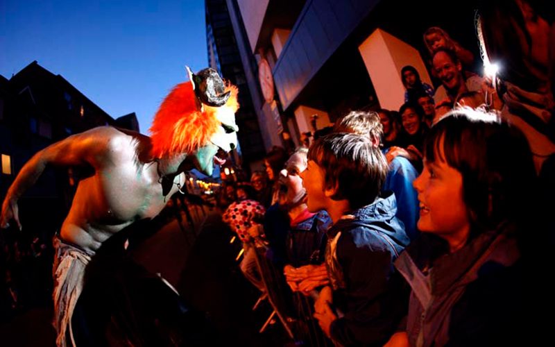 Kids at the Macnas parade. Photo: Macnas