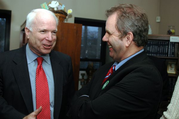 John McCain and IrishCentral founder Niall O'Dowd.