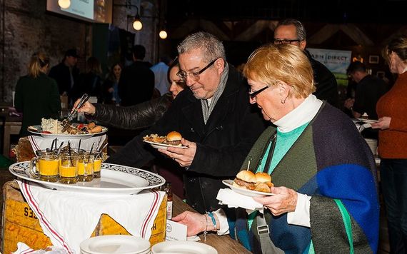 Guests at the food station. Photo: Moya McAllister