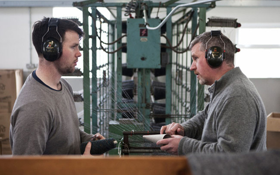 Molloy & Sons: Working on Donegal tweed.
