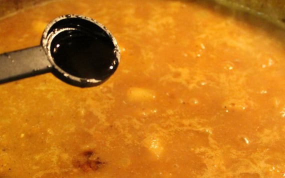 Now comes my secret ingredient. I add a teaspoon of Worcestershire sauce.