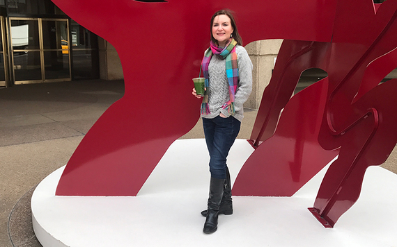Sweater by Aran Sweater Market, scarf by Foxford, earrings by Solvar