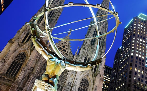 The Atlas statue on Fifth Avenue outside St. Patrick's Cathedral.