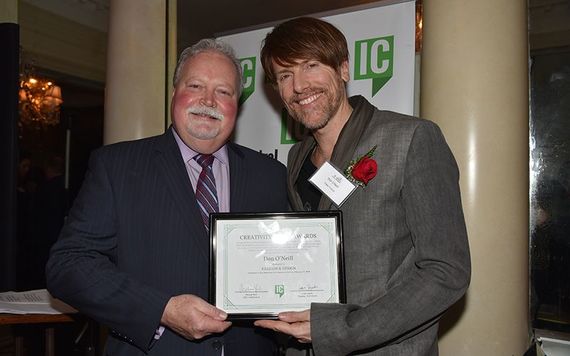 Brian McCabe of the American Irish Historical Society with Fashion & Design honoree Don O'Neill. Photo: Nuala Purcell