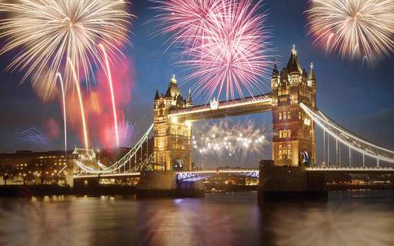 Fireworks over Tower Bridge in London. Image: CIE Tours.