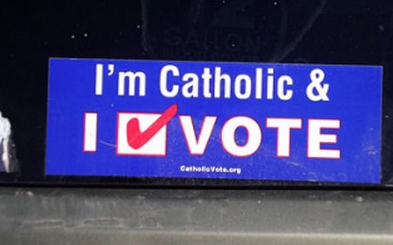 I'm Catholic, 2016 election bumper sticker.