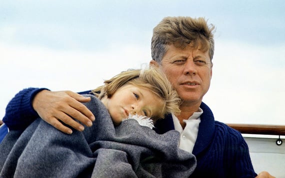 John F Kennedy and his daughter Caroline. John F Kennedy and his daughter Caroline.